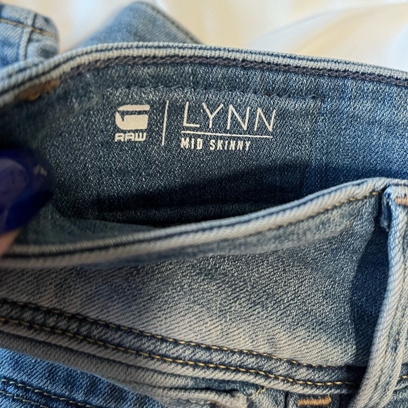 G-Star Raw Lynn Mid Rise Super Skinny Jeans & Fitted T-Shirt, Excellent! - Picture 2 of 13